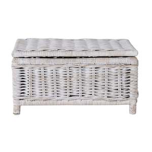Baskets: Lorne Blanket Box Medium White Wash 60x42x35cm