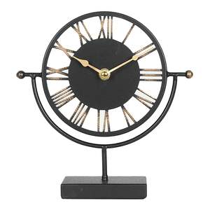 Clocks: Roman Cut Out Iron Mantel Clock 20cm