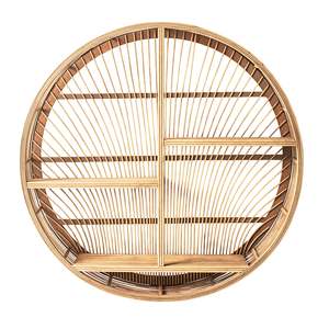 Wall Decor: Circular Shelved Natural Wall Hanging 76x76x16cm