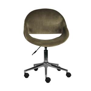 Kip Velvet Desk Chair Velvet Forrest Green