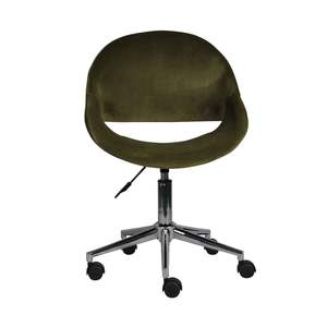 Kip Swivel Desk Chair Olive Velvet