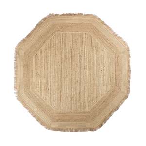 Floor Rugs: Tulum Braided Octagonal Jute Rug 200cm