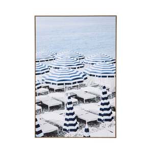 Prints Paintings: Beach Umbrellas Canvas Print 80x120cm