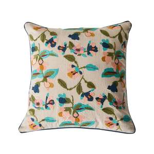 Stitch Summer Bloom Embroidered Cushion