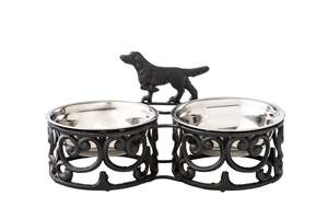 Pet Accessories: Double Dog Bowl 35x17cm
