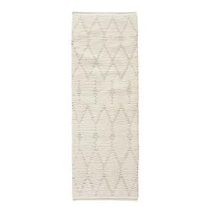 Hallway Runners: Dale Diamond Hand Loomed Cream Runner 200x70cm