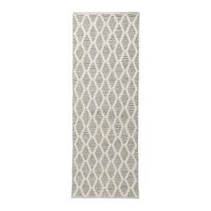 Hallway Runners: Braided Diamond Hand Woven Wool Blend Natural & Cream Runner 200x70cm