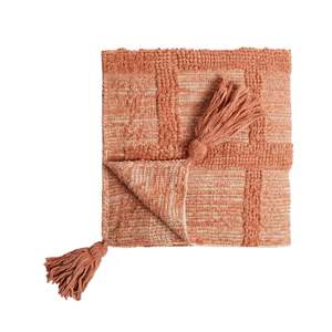 Blankets Throws: Remy Chenille Throw Clay 130x170cm