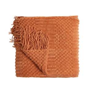 Blankets Throws: Iluka Fringed Throw Tobacco 130x170cm