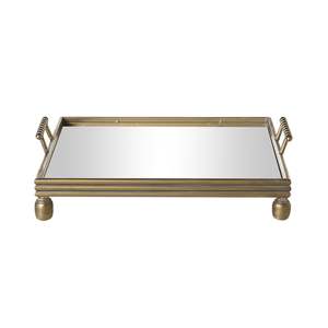 Trays Boards: Bobble Handle Mirrored Tray 56cm