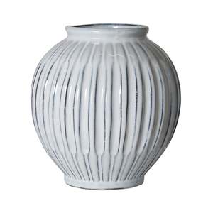 Salerno Ribbed Round Ceramic Vase