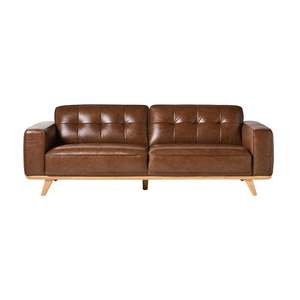 Leather Sofas: Carson 3 Seater Leather Sofa Dakota Mocha