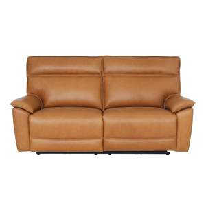 Leather Sofas: Dillon 3 Seater Leather Recliner Dakota Light Chestnut