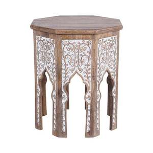 Frieze Wooden Carved Stool / Side Table 50x45x45cm