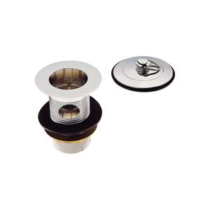 Bathroom Plugs Wastes: Plug & Waste Set 32 x 80mm with Overflow Chrome