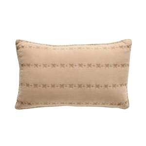Clearance: Poppy Soft Washed Voile Quilted Cushion Soft Clay 35x55cm