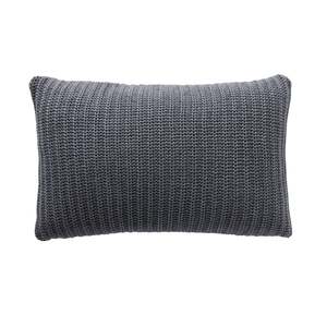 Clearance: Marley Rib Knitted Cushion Charcoal 55X35cm