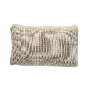 Clearance: Marley Rib Knitted Cushion Stone 55X35cm