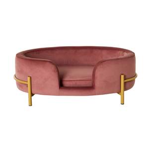 Gifts Under 200: Oval Velvet Pet Bed Rose 64x41x24cm