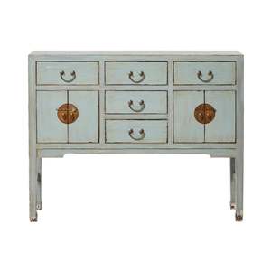 Console Tables: Sansha Console 5 Drawer 4 Door Dove Grey