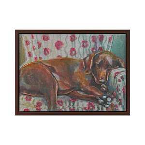 Prints Paintings: Couch Companions Vizsla Framed Textured Print 40x30cm