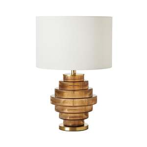 Table Lamps: Stanthorpe Glass Table Lamp Amber 55x35cm