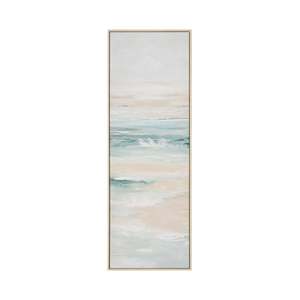 Prints Paintings: Narrow Ocean Framed Canvas Print 42.5x122.5cm