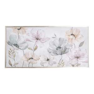 Arthouse Delightful Blooms Silver Framed Print 100x50cm