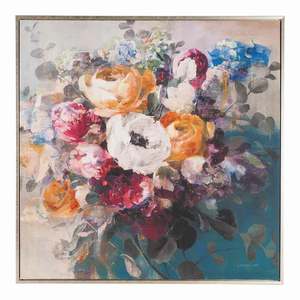 Prints Paintings: Autumn Bouquet Framed Print 80x80cm