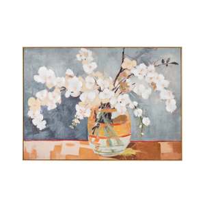 Prints Paintings: Blossom Beautiful Framed Hessian Print 100x140cm