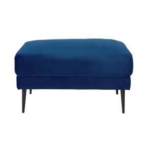 Ottomans: Irvine Ottoman Velvet Indigo