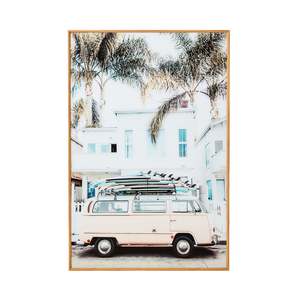 Prints Paintings: Surfs Up Framed Glass Print 80x120cm