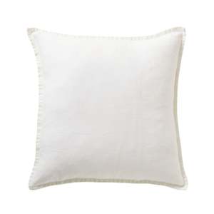Indoor Cushions: Hamptons French Linen Cushion Antique White 50x50cm