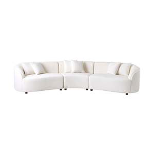 Alessa 4 Seater Sectional Sofa Luna Cloud White