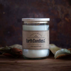 All Earth Candles: Eucalyptus - Wine Bottle Soy Candles