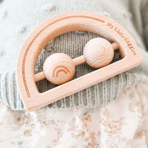 Babies Learn Play: Beechwood Rainbow Rattle