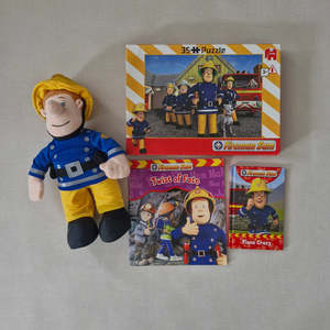Books: Fireman Sam Puzzle, Toy and Book Bundle