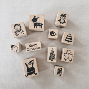 Christmas: Wooden Christmas Stamps