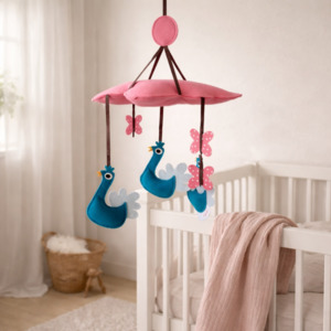 Babies Learn Play: Peacock and Butterflies Mobile