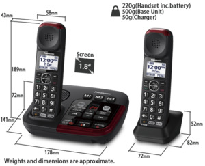 Telephones: Panasonic amplified Telephone KX-TGM422AZB 2 handset