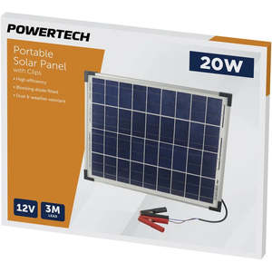 Solar Panels: 12V 20W Solar Panel with Clips