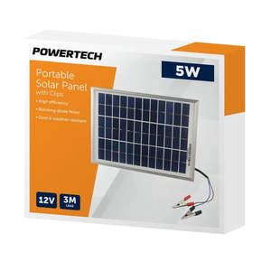Solar Panels: 12V 5W Solar Panel with Clips