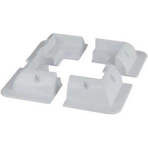 Solar Mounts Brackets: White ABS Solar Panel Corner Mounting Brackets - Set of 4