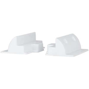 Solar Mounts Brackets: White ABS Solar Panel Side Mounting Brackets - Pair