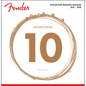 Guitar Strings Accessories: FENDER Phosphor Bronze Acoustic Guitar Strings - 10-48 Gauge
