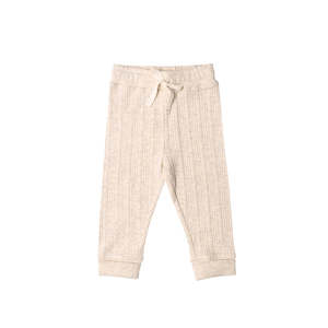 Baby: Woolbabe Organic Cotton/Merino Relaxed Pants - Natural Marl