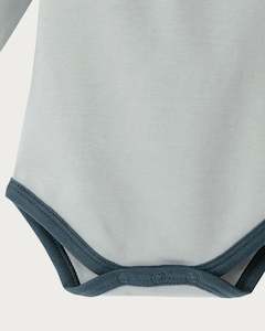 Babu: Babu Long Sleeve Bodysuit - Sky Contrast