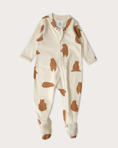 Babu: Babu Organic Cotton Onesie - Chubby Bear