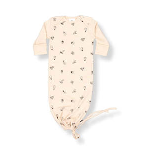 Little Flock Of Horrors: LFOH Newcomer Baby Gown - Wheat Marle Fruit N Veg