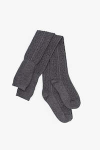 Antler Over The Knee Sock - Cable Grey